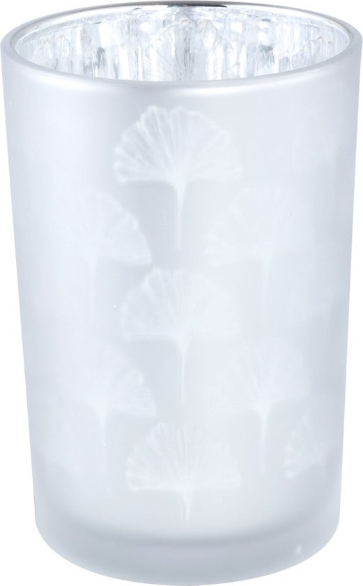 PTMD Mexxy Windlicht - 12 x 12 x 18 cm - Glas - Wit