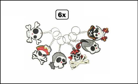 Lot De 8 Porte-clés Pirates - Pendentifs Perroquet, Trésor - Pour Fête D'anniversaire, Décoration Sac à Dos, Cadeaux