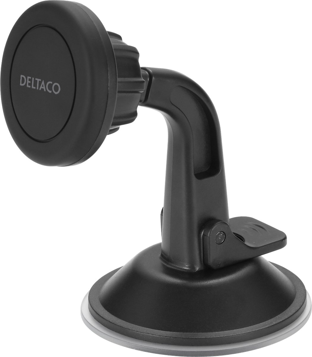 Deltaco - Magnetische Autohouder Voor Smartphones - Zuignap Montage - Universeel - Zwart