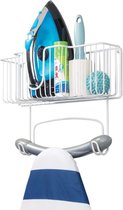Bol.com Strijkplankhouder - voor de wasruimte - wandmodel/met grote mand - wit aanbieding