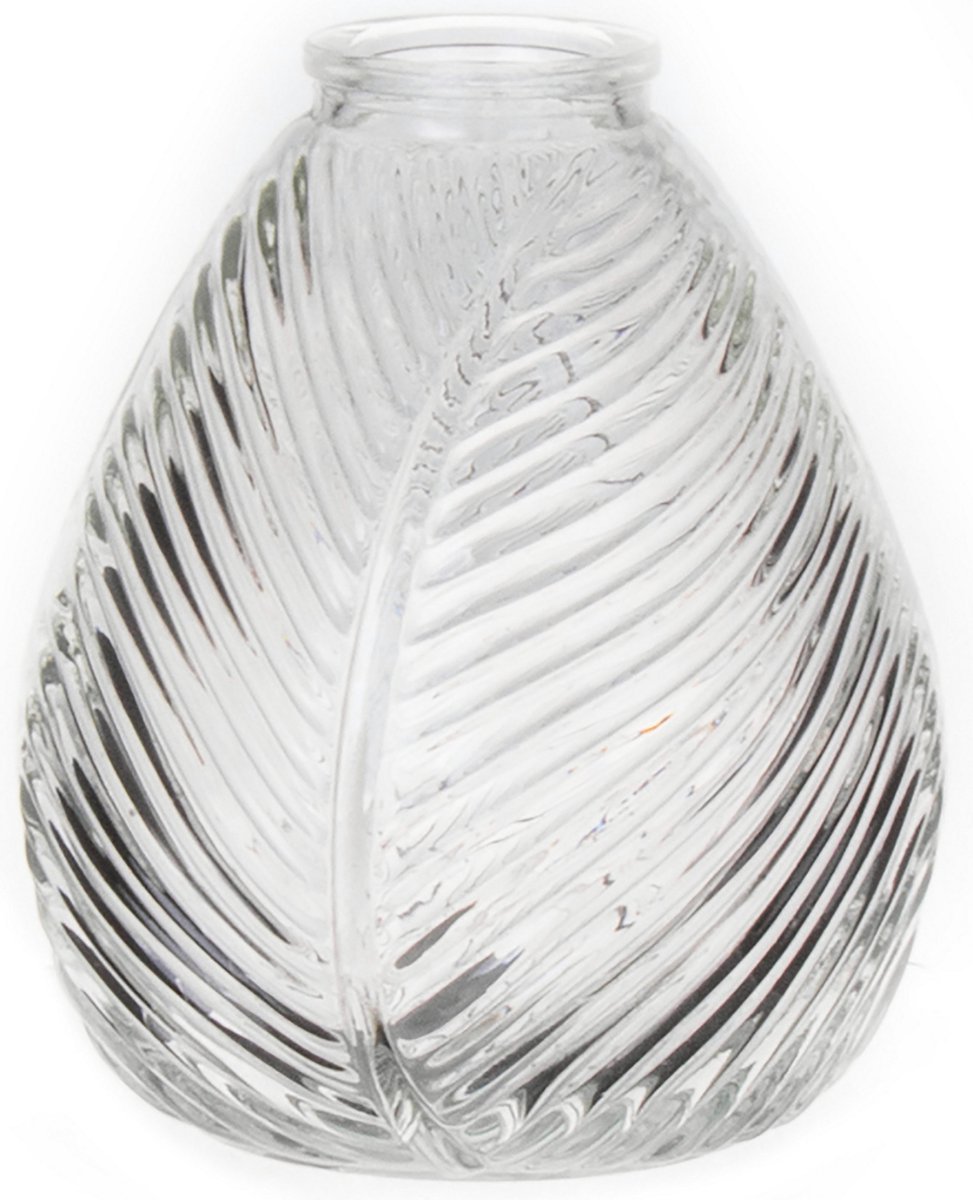 Bellatio Design Bloemenvaas - helder transparant glas - 14 x 16 cm - vaas