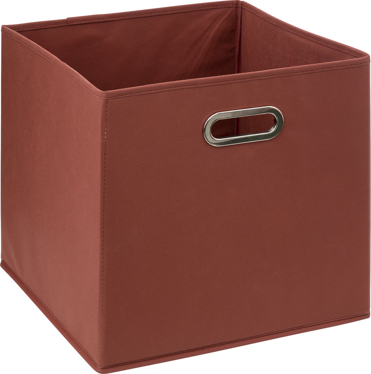 5Five Opbergmand/kastmand 29 liter steenrood linnen 31 x 31 x 31 cm - Vakkenkast manden
