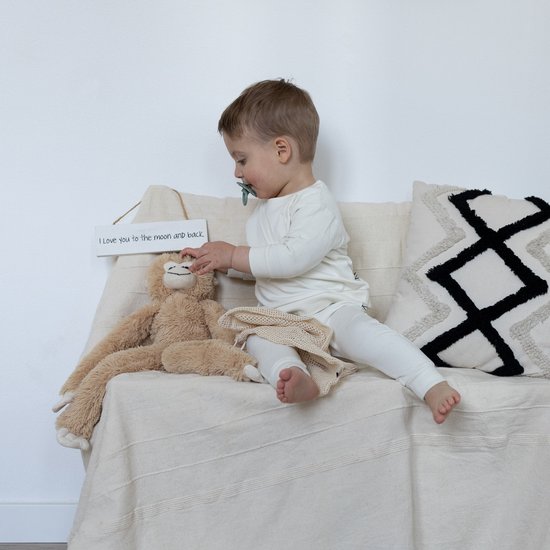 BAKIMO Baby & Kids Loungewear - Biologisch Bamboe Katoen - Sweater set broek en trui - Off White / Gebroken Wit - 110/116
