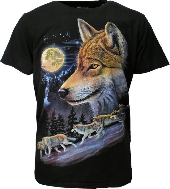 Foto: Wolven wolf pack volle maan t shirt origineel design xxl