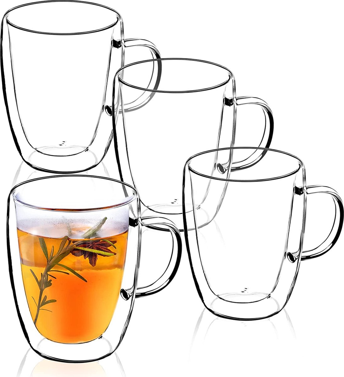 Tasse à Thé En Verre Double Paroi - Motif Oiseaux D'automne - 200 Ml - Neuf - Marque AMBIENTE