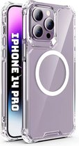 Phreeze Back Cover - Geschikt voor iPhone 14 Pro Hoesje - Crystal Clear Case - Magnetische Functie - Military Grade - Transparant - Bumper Siliconen TPU Cover Magneet