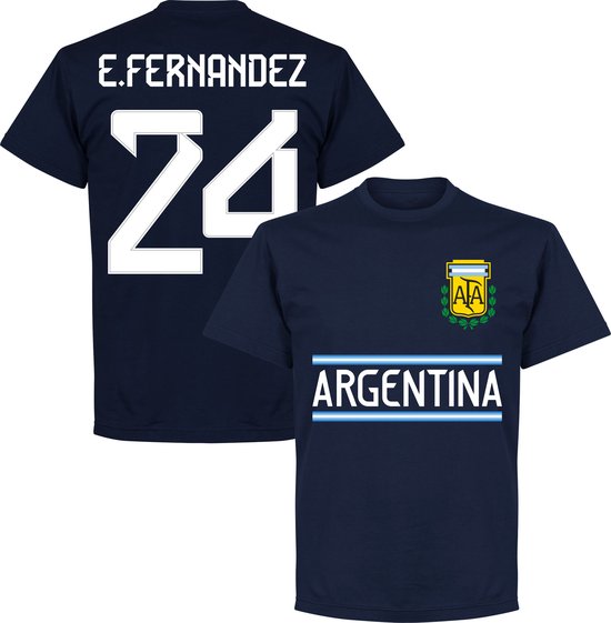 Argentinië E. Fernandez 24 Team T-Shirt - Navy - S