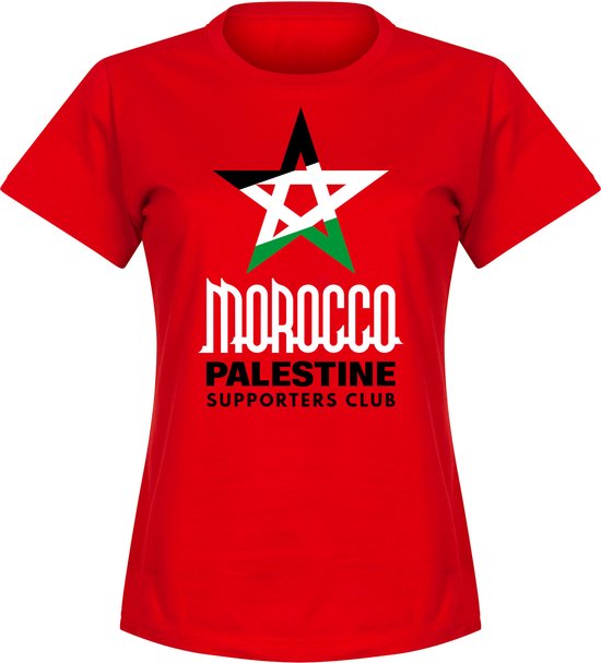 Marokko Palestina Supporters Club Dames T-Shirt - Rood - M