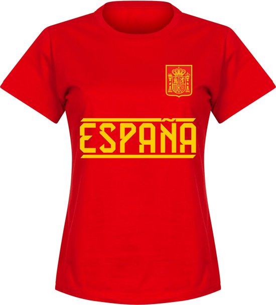 Spanje Dames T-Shirt - Rood - L