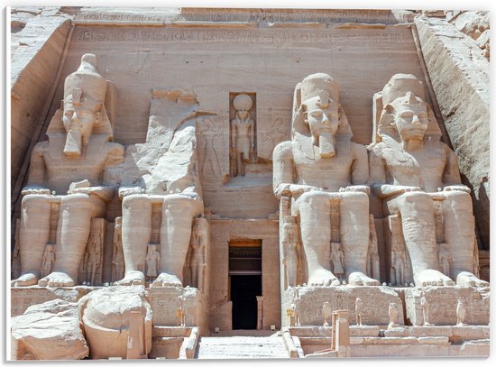 PVC Schuimplaat - De Tempels van Abu Simbel in Egypte - 40x30 cm Foto op PVC Schuimplaat (Met Ophangsysteem)