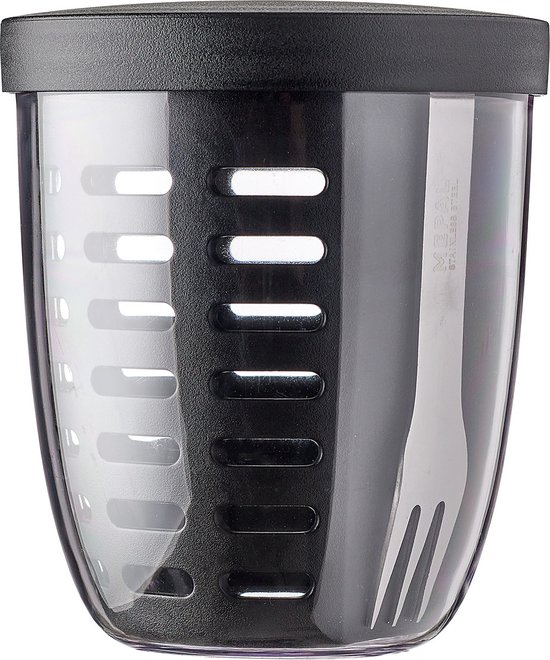 Mepal - Ellipse fruit & veggie pot - 600 ml - Incl. vorkje - Nordic black