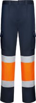 High Visibility Werkbroek 'Daily Stretch' Donkerblauw/Fluor Oranje merk Roly maat 56