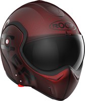 ROOF - RO9 BOXXER CARBON MONO ROOD - Maat S - Systeemhelmen - Scooter helm - Motorhelm - Rood - ECE 22.05 goedgekeurd