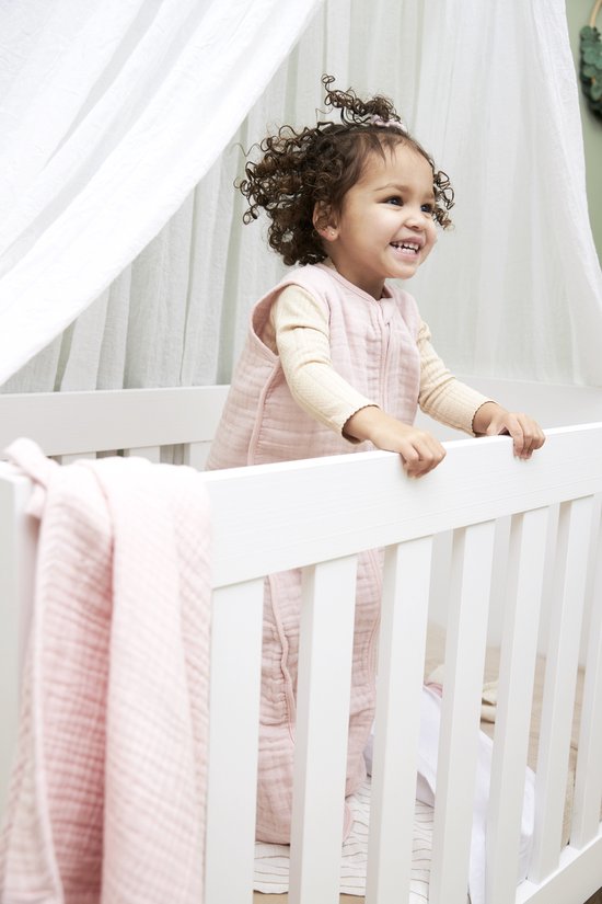 Meyco Baby Uni pre-washed hydrofiele slaapzak zomer - soft pink - 110cm van Meyco — afbeelding 5