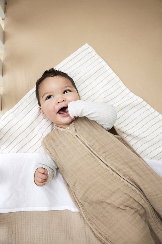 Meyco Baby Uni baby zomerslaapzak - pre-washed hydrofiel - sand - 110cm - 0.5 TOG — afbeelding 5
