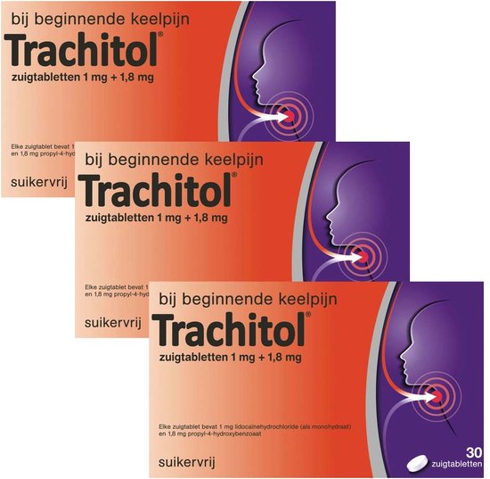 Trachitol Suikervrij - 3 x 30 zuigtabletten