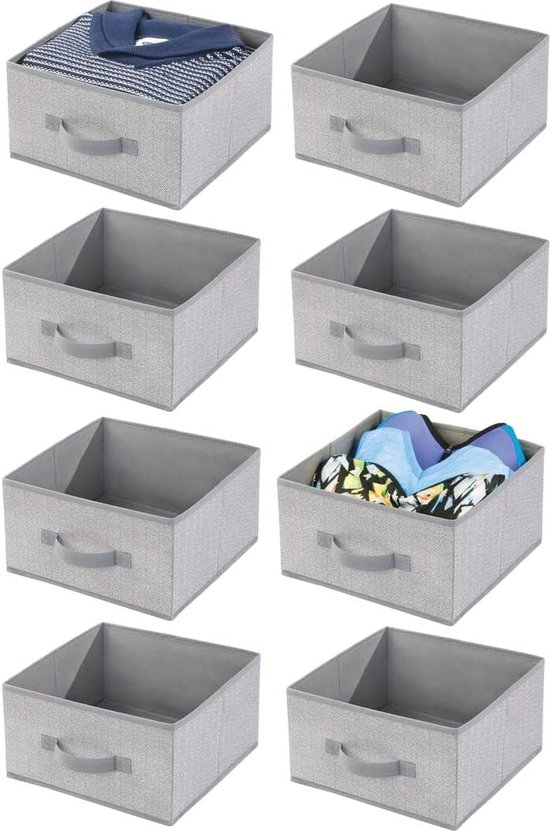 Consulaat koelkast maximaliseren set van 8 stoffen opbergdozen – compacte opbergbox voor kledingkast –  praktische kast... | bol.com