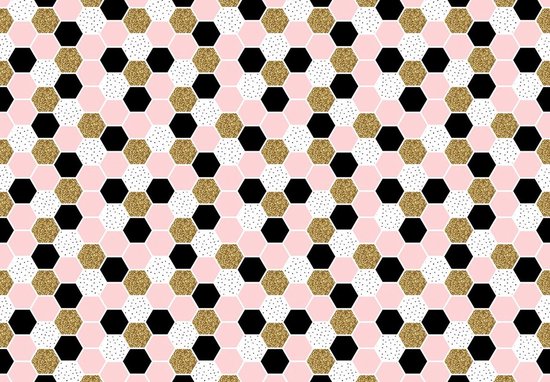 Fotobehang - Vlies Behang - Mozaiek van Hexagon Tegels - 312 x 219 cm