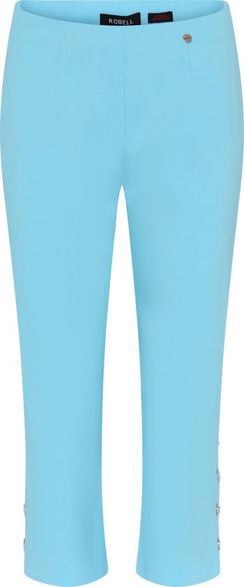 Robell Lena09 Pantalon Comfort Stretch 7/8 Pantalon - Blauw Turquoise - Taille 52