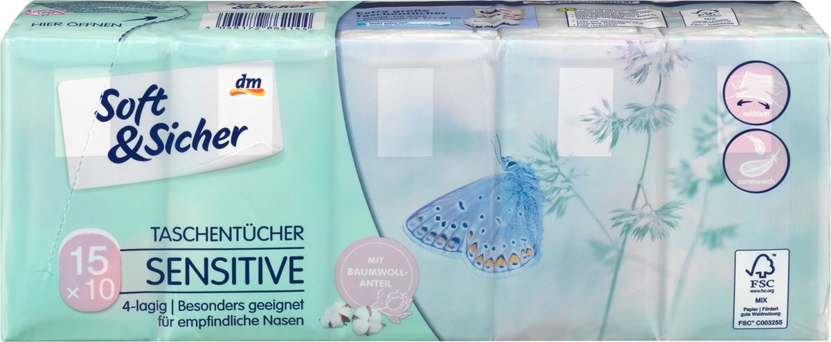 Goedkoopste Soft&Sicher Zakdoekjes sensitive 15x10St, 150 St