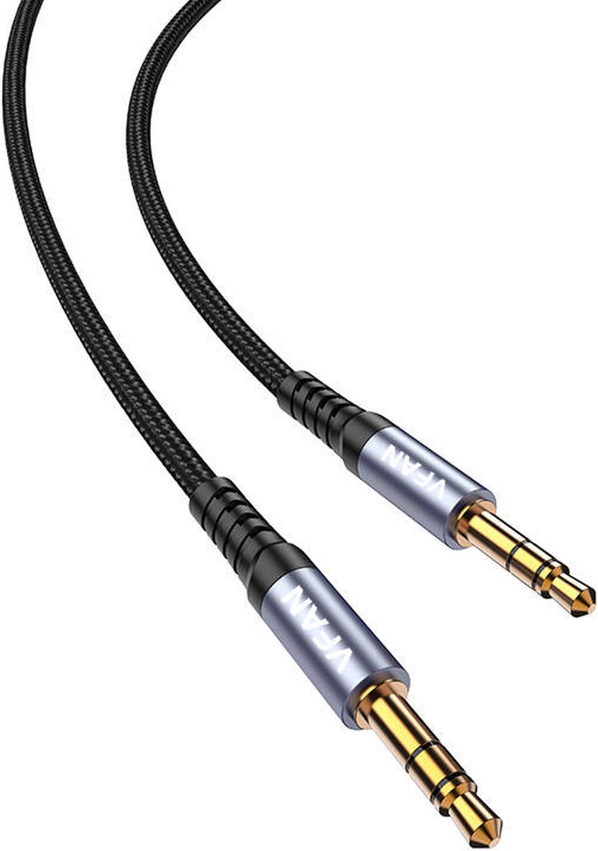 VIPFAN Hoge Kwaliteit AUX Kabel (1M) 3.5mm - Zwart