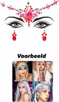 Akyol - rode Gezichtsjuwelen – gezichtsteentjes - gezichtglitters– diamantjes – carnaval- diamantjes- diamantjes voor gezicht - bohemian feest - bohemian – festival – gezichtsdecoratie – feest – decoratie - sticker - stickervel -glitter