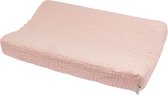 Meyco Baby Uni aankleedkussenhoes - pre-washed hydrofiel - soft pink - 50x70cm