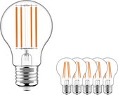 LED Lamp Helder E27 - Warm wit - A60 Peertje - 7W vervangt 60W - 6 lampen