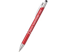 beste basketballer ever pen - rood - gegraveerd - Basketbal - sporter - pen met tekst - leuke pennen - grappige pennen - sportpennen - sporter cadeau - cadeau - bedankje - afscheidscadeau teamgenoot - welkomst cadeau - met soft touch