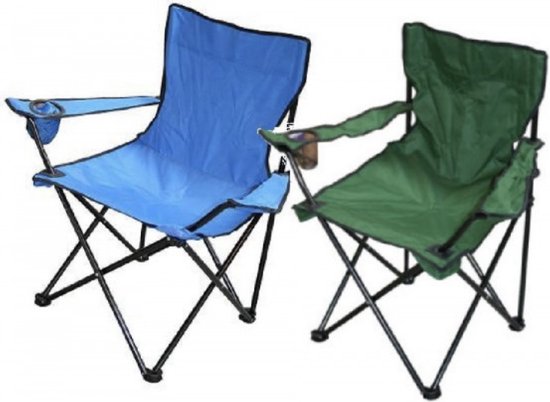 camping stoel-tuinstoel-compact-inklapbaar-beker houder-opberghoes-diverse  kleuren | bol.com