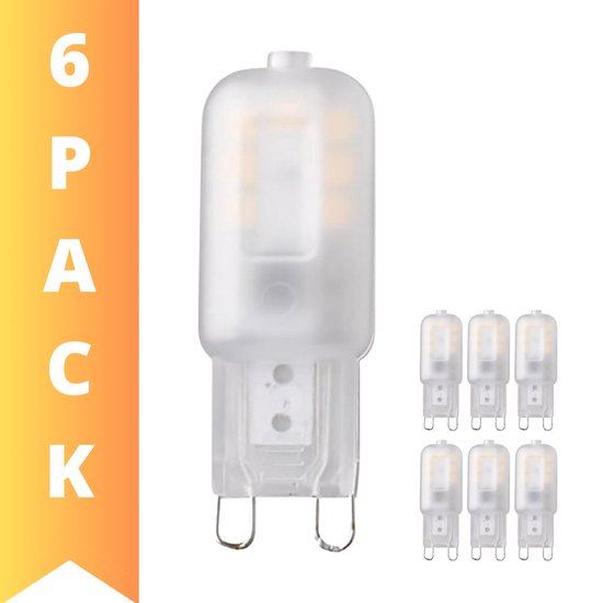 LED G9 Steeklampjes - Mat - 2W (20W) - Warm wit licht - Voordeelverpakking - 6 stuks