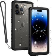 Geschikt voor iPhone 14 Pro Max Hoesje - Screenprotector - Waterdicht Telefoonhoesje - iP68 - Waterproof - Koord