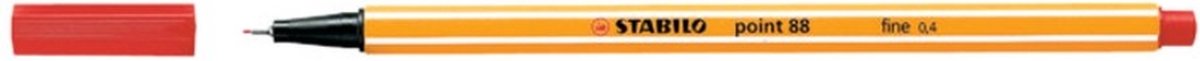 STABILO point 88 - Premium Fineliner - Fine 0,4 mm – Rood– Doos 10 stuks