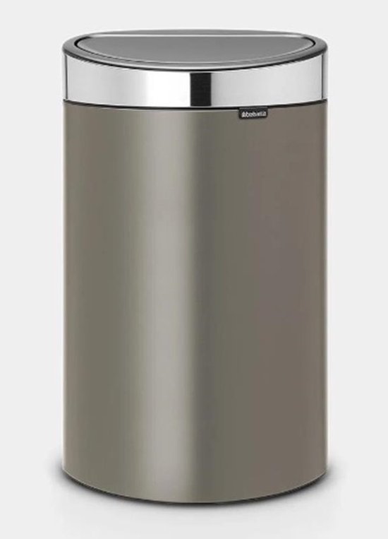 Altijd Onderscheid namens Afvalverzamelaar 40 liter 'Touch Bin' met kunststof binnenemmer, Platinum /  Matt Steel... | bol.com