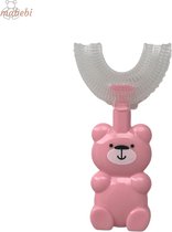 Mabebi - U-vormige kindertandenborstel 360° - Handtandenborstel - Siliconen tandenborstel - 2 tot 12jaar - Roze