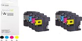 Improducts® Inkt cartridges - Alternatief Brother LC-422XL LC 422 bk/c/m/y 2x multipack inktcartridges o.a. DCP-J5340DW DCP-J5345DW DCP-J5740DW DCP-J6540DW DCP-J6940DW LC-422VAL