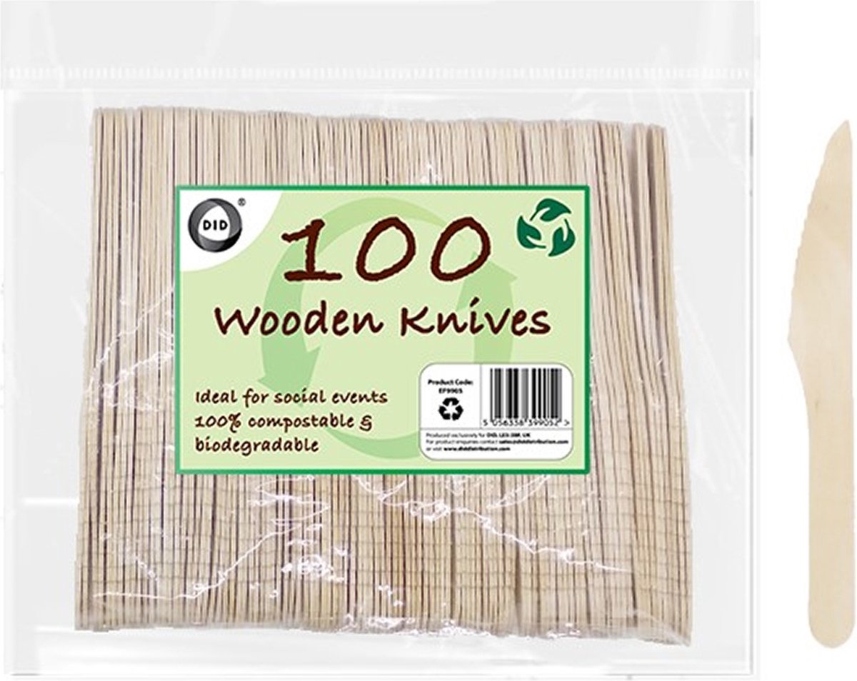 DID Wegwerp messen - hout - 100x - eenmalig gebruik - biologisch afbreekbaar