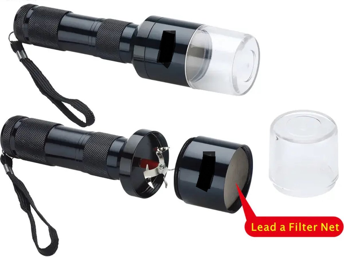 Broyeur électrique 2 couches avec tamis - lampe de poche - Qualité Premium  - Acier