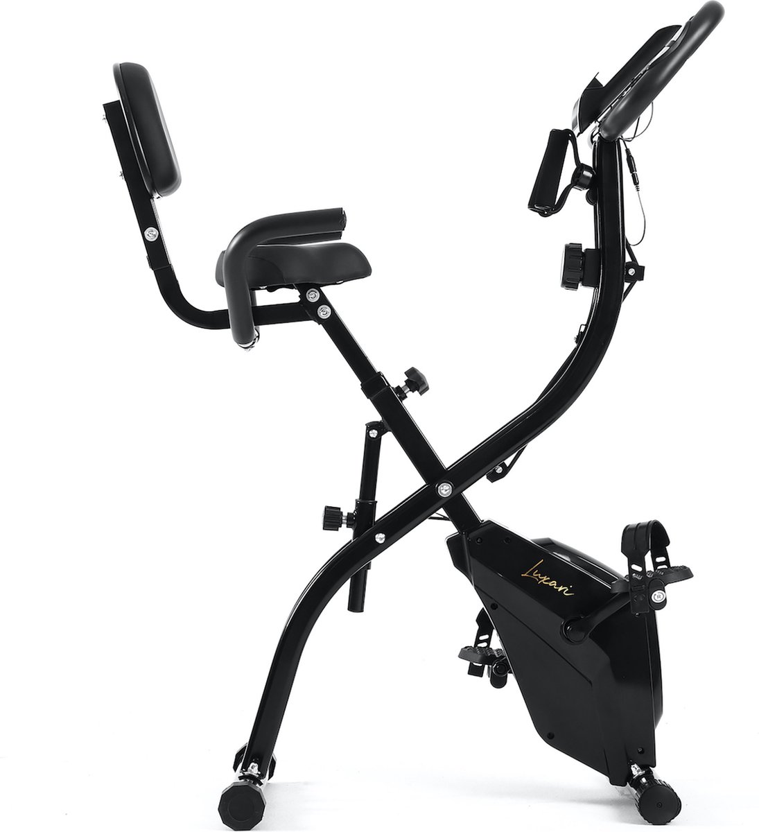 Afbeelding 3 van Luxari - X-Bike Pro - Hometrainer - Inklapbaar - Rugleuning - 10 verstelbare standen - Inclusief 2 Weerstandsbanden - Hartslagfunctie - Fitness Fiets