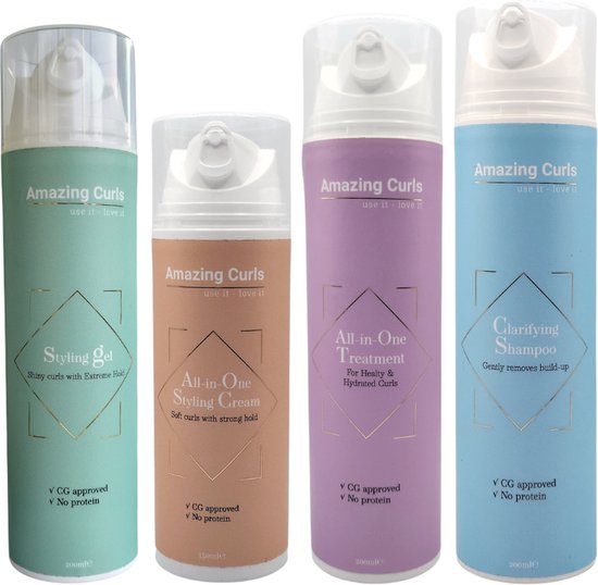 Amazing Curls Moisture Set Shampoo Masker Conditioner Leavein