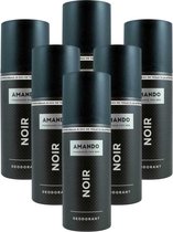 Amando Noir - Deodorant - 6x 150 ml - Voordeelverpakking