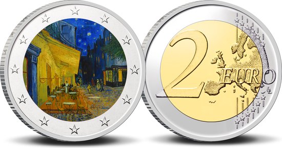 Afbeelding van het spel 2 Euro munt kleur Van Gogh Caféterras bij nacht
