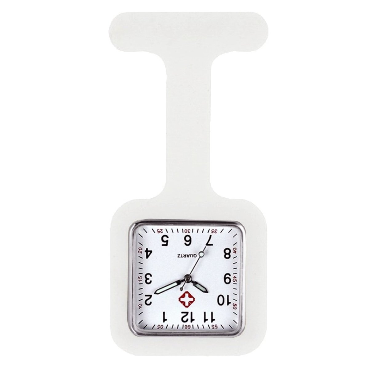 Fako® - Verpleegstershorloge - Zusterhorloge - Verpleegster Horloge - Siliconen Vierkant - Wit