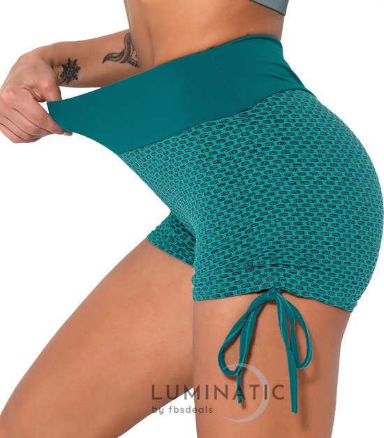 Tiktok Shorts - Shorts Dames - Sportlegging Dames - Korte Legging Dames - High Waist - Shapewear Dames - Sportbroek Dames - Luminatic® - Groen - S van TikTok — afbeelding 3