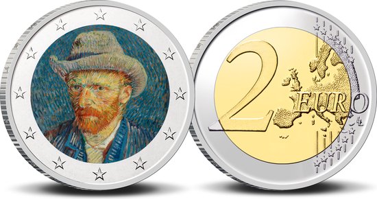 Afbeelding van het spel 2 Euro munt kleur Van Gogh Zelfportret
