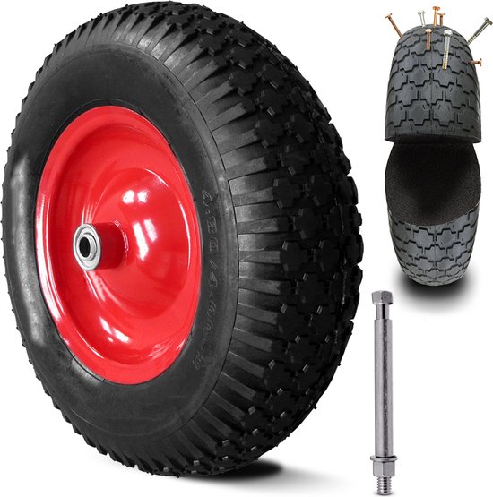 Gardebruk Kruiwagenwiel - Massief Rubber 200kg - 4.80/4.00-8 Ø 390 mm van Gardebruk — afbeelding 2