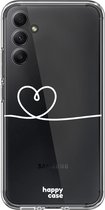 HappyCase Hoesje Flexibel TPU Hartje Print Geschikt voor Samsung Galaxy A34