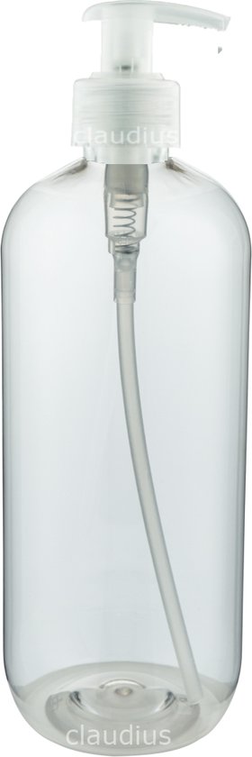 Flacon plastique vide 1 litre PET transparent - avec pompe transparente -  lot de 10... | bol.com