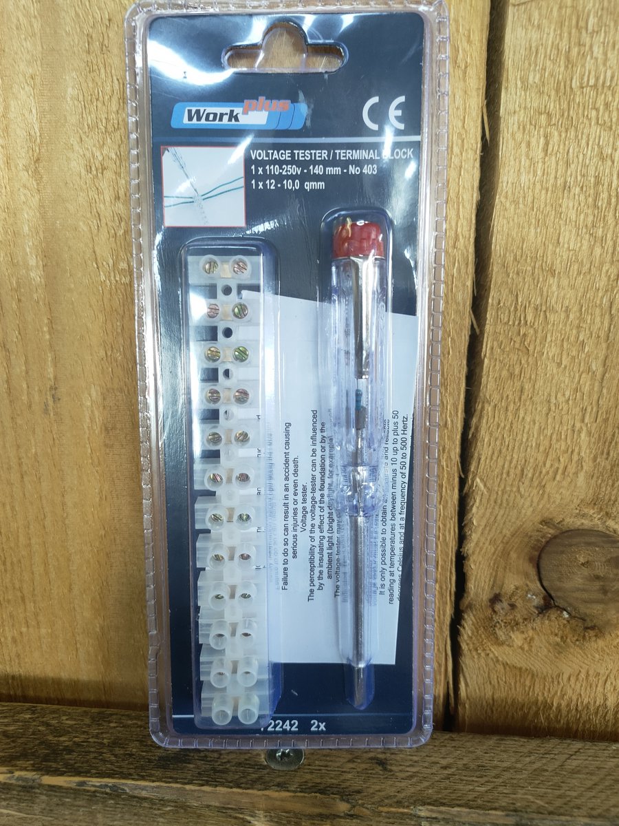 WorkPlus 72242 Spanningszoeker Voltage Tester Fluke 110 – 250 v – 140 mm Inclusief 12 × Kroonsteentjes.