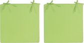 2x Stoelkussens voor binnen- en buitenstoelen in de kleur groen 40 x 40 cm - Tuinstoelen kussens